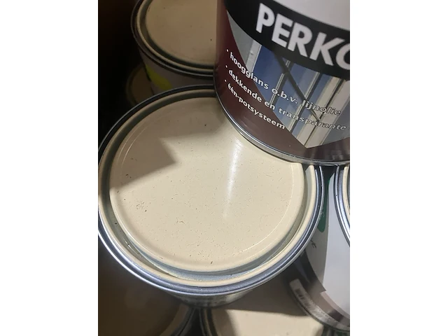 Ca. 24x blikken perkoleum, koopmans verf, dekkend, zomergeel - afbeelding 3 van  4