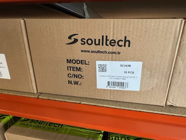 Ca. 250x dual usb autolader met iphone laadsnoer soultech, sc343b - afbeelding 3 van  5