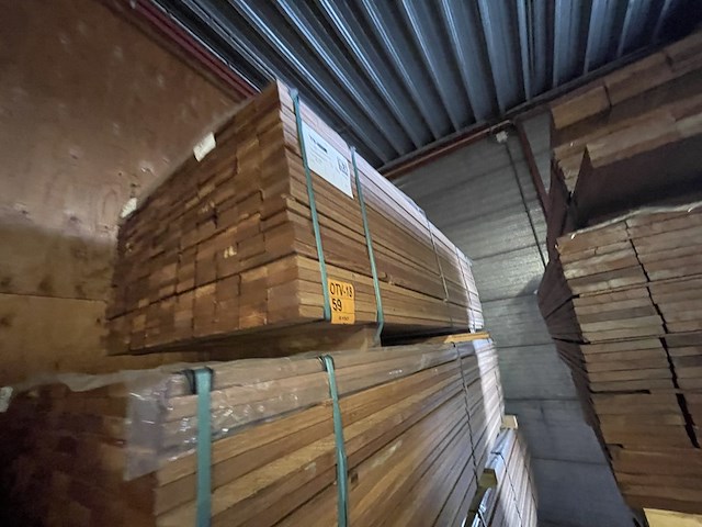 Ca. 253x guyana teak planken geschaafd, 25x90mm, lengte 215cm - afbeelding 4 van  4