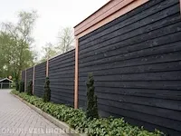 Ca. 256x planken zwarte zweeds rabatdelen 240cm lang - afbeelding 2 van  5