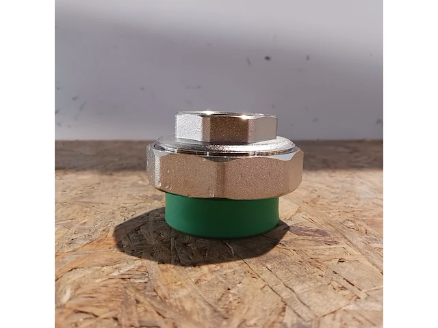 Ca. 25x driedelige koppeling binnendraad 1 1/2 f x 50 mm ppr, ifan, groen, 2025 - afbeelding 2 van  5