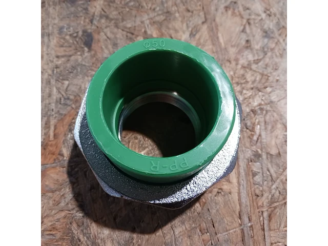 Ca. 25x driedelige koppeling binnendraad 1 1/2 f x 50 mm ppr, ifan, groen, 2025 - afbeelding 3 van  5