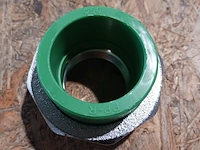 Ca. 25x driedelige koppeling binnendraad 1 1/2 f x 50 mm ppr, ifan, groen, 2025 - afbeelding 3 van  5