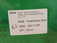 Ca. 25x driedelige koppeling binnendraad 1 1/2 f x 50 mm ppr, ifan, groen, 2025 - afbeelding 5 van  5