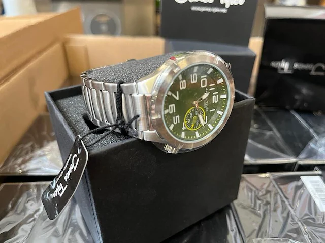 Ca. 25x herenhorloge kwartsuurwerk geborsteld roestvrijstalen band james tyler - afbeelding 2 van  2