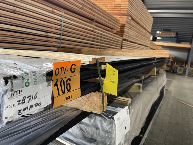 Ca. 25x zweeds rabat zwart gecoat, 26x190mm, lengte 400cm - afbeelding 2 van  3