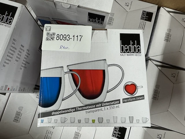 Ca. 27x dubbelwandig glas 350 ml transparant bedida - afbeelding 2 van  2