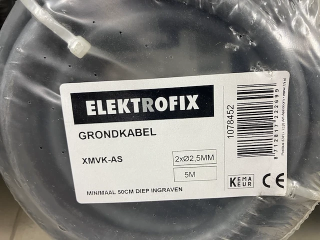 Ca. 27x grondkabel xmvk as 2x2,5 mm2 5mtr gewapend - afbeelding 2 van  2
