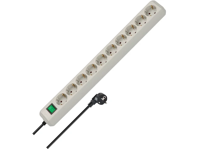 Ca. 28x stekkerdoos met schakelaar 10-voudig 3m brennenstuhl, eco-line, lichtgrijs - afbeelding 1 van  1