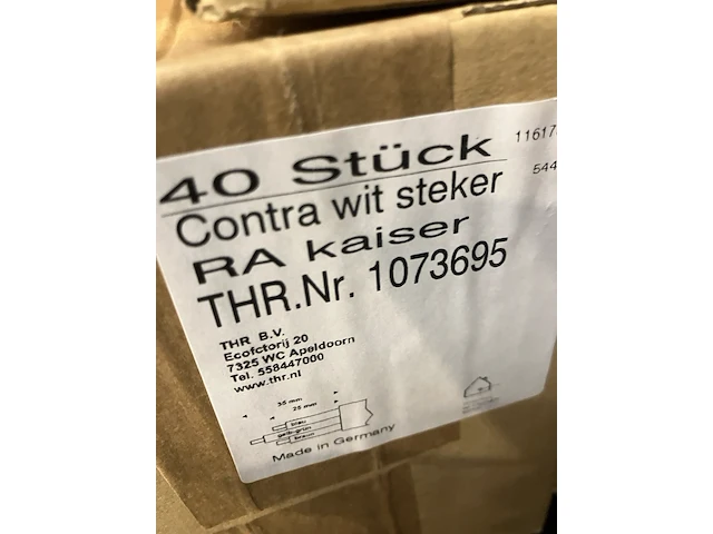 Ca. 290x kaiser contra stekker met randaarde wit - afbeelding 2 van  3