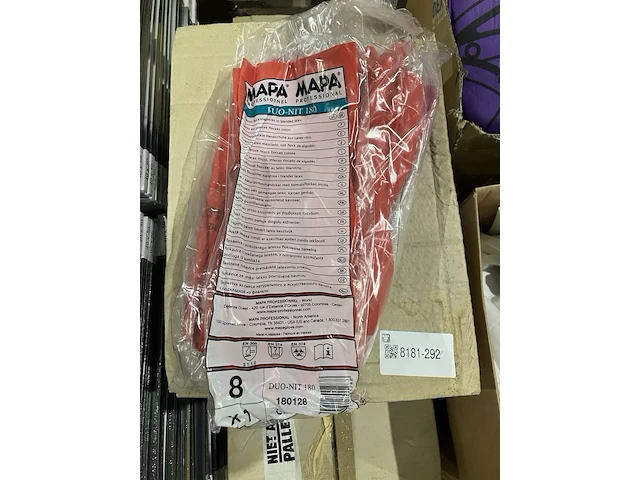 Ca. 290x paar latex handschoenen, mapa professioneel, duo-nit180, rood - afbeelding 1 van  5