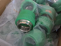 Ca. 30x 50mm ppr x 1 1/2 messing koppeling, ifan, groen, 2023 - afbeelding 4 van  5