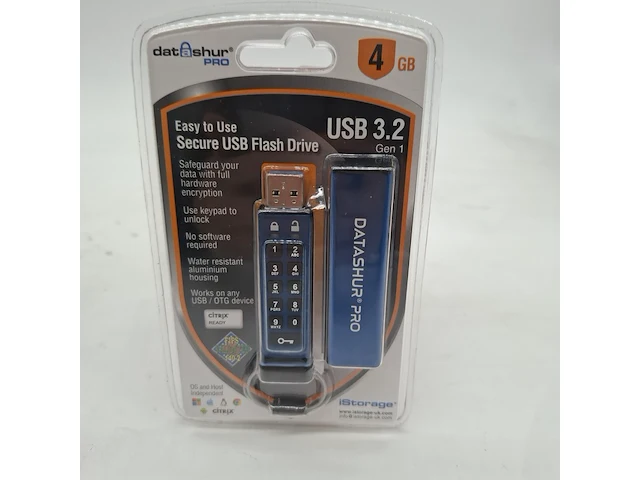 Ca. 32x beveiligde usb-stick, istorage, datashur pro, 4gb - afbeelding 1 van  3