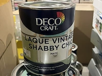 Ca. 32x blikken shabby chic vintage lak vieux vert, mat groen, 750 ml - afbeelding 2 van  3