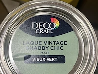 Ca. 32x blikken shabby chic vintage lak vieux vert, mat groen, 750 ml - afbeelding 3 van  3