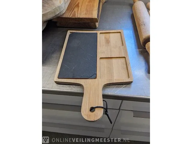 Ca. 32x houten serveerbord o.a. bowls-dishes - afbeelding 2 van  10