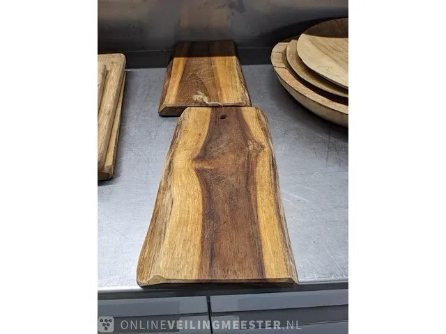 Ca. 32x houten serveerbord o.a. bowls-dishes - afbeelding 4 van  10