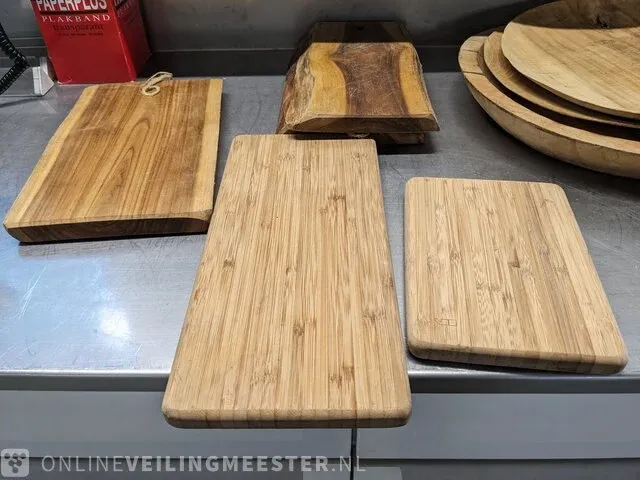 Ca. 32x houten serveerbord o.a. bowls-dishes - afbeelding 5 van  10