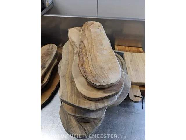 Ca. 32x houten serveerbord o.a. bowls-dishes - afbeelding 9 van  10
