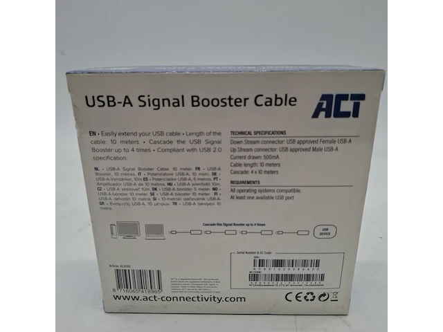Ca. 32x usb-a booster verlengkabel 10mtr., act, ac6010 - afbeelding 5 van  6