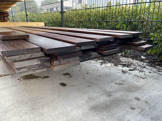 Ca. 33x hardhouten planken geschaafd, 21x140mm, lengte 530cm - afbeelding 3 van  3