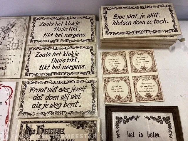 Ca. 33x tegeltjes o.a. spreuktegels, meerdere dezelfde - afbeelding 4 van  7