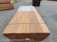 Ca. 35x basralocus hardhouten planken geschaafd, 21x145mm, lengte 300cm - afbeelding 1 van  3