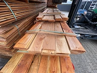 Ca. 35x douglas blokhutprofiel, 28x180mm, lengte 13/300cm, 22/500cm - afbeelding 1 van  3
