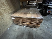 Ca. 37x angelim pedra planken geschaafd, 21x145mm, lengte 495cm - afbeelding 1 van  3