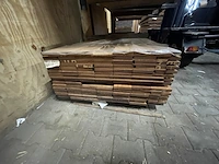 Ca. 37x angelim pedra planken geschaafd, 21x145mm, lengte 495cm - afbeelding 3 van  3