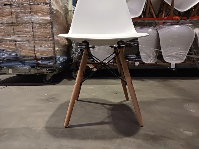 Ca. 37x stoel met houten onderstel, wit - afbeelding 6 van  7