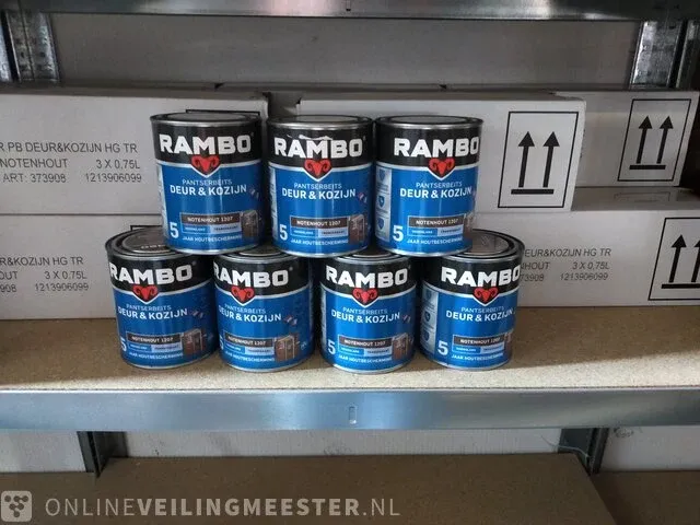 Ca. 40x pantser beits deur & kozijn rambo, notenhout - afbeelding 1 van  4