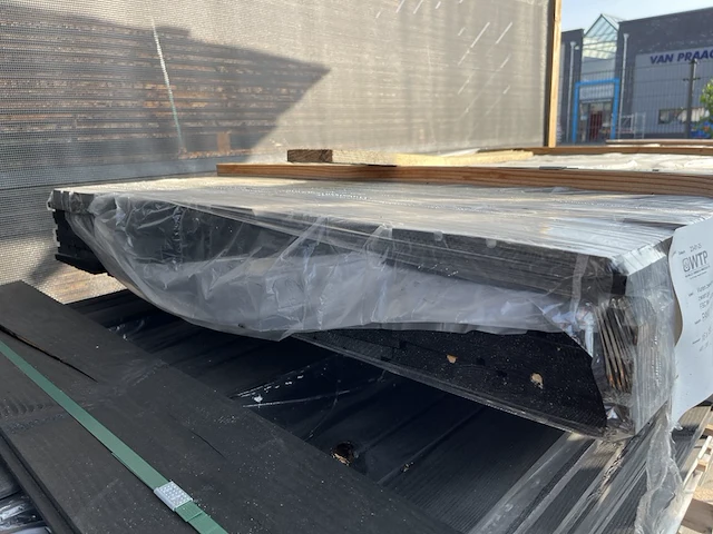 Ca. 40x zweeds rabat zwart gecoat, 16x195mm, lengte 300cm - afbeelding 3 van  3