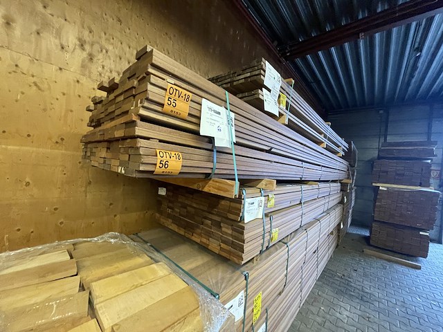 Ca. 43x guyana teak planken geschaafd, 25x90mm, lengte 485cm - afbeelding 4 van  5