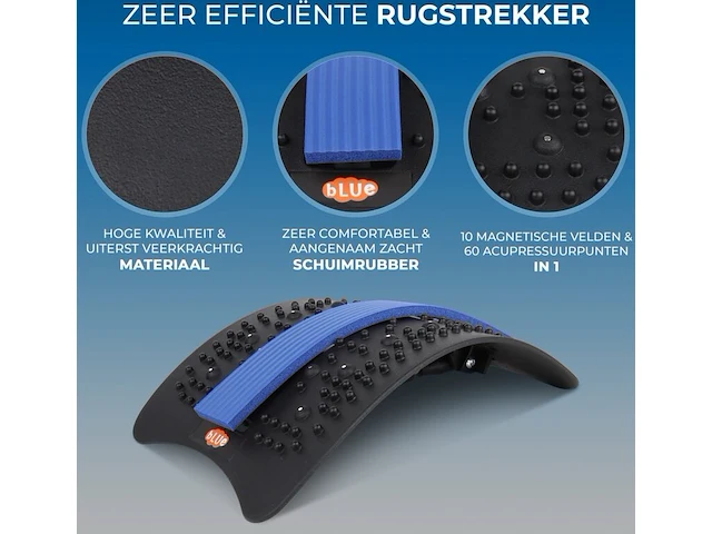 Ca. 44x rugstretcher te gebruiken bij rugpijn/rugklachten blue, the original iron backstretcher - afbeelding 2 van  3