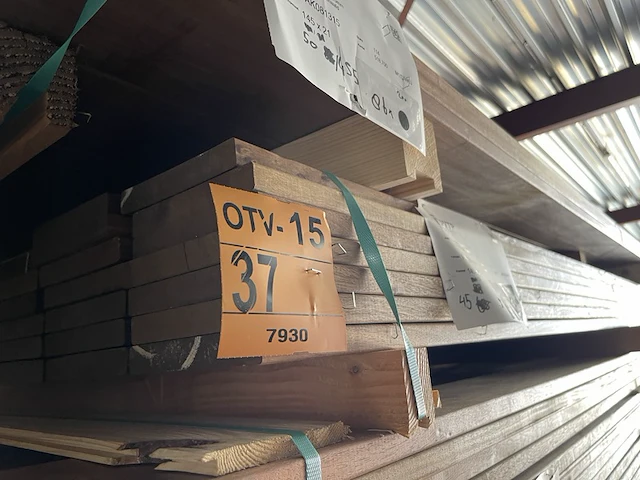 Ca. 45x guyana ipé planken geschaafd, 21x145mm, lengte 395cm - afbeelding 4 van  4