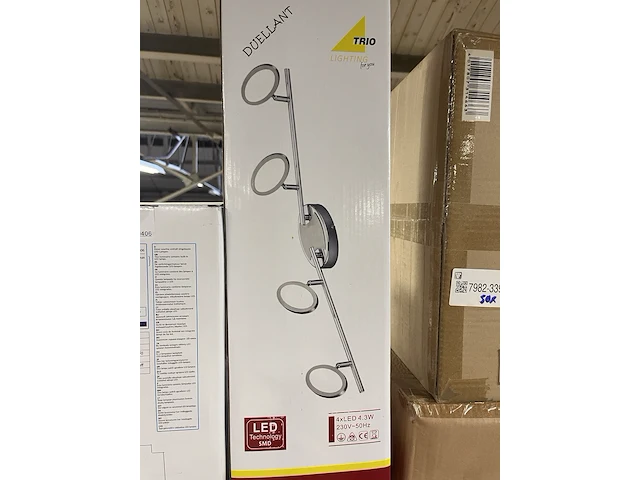 Ca. 45x led plafondlamp 4-lichts met ingebouwde led trio, duellant - afbeelding 2 van  4