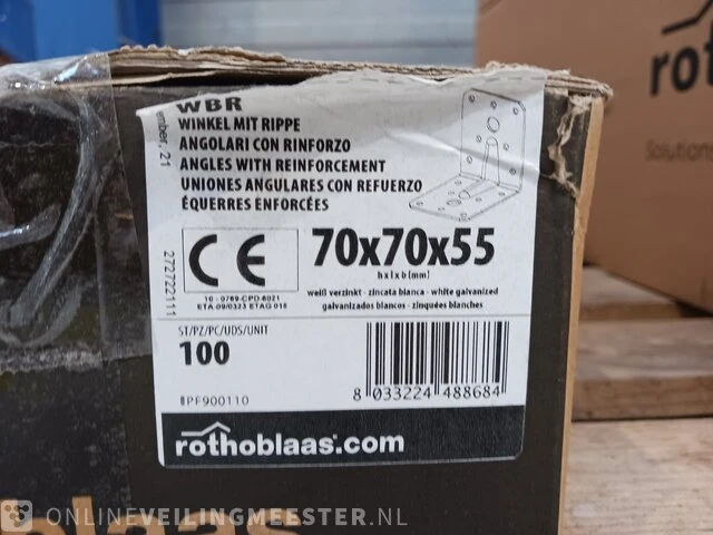 Ca. 460x hoekbeugel rothoblaas, wbr070 - afbeelding 2 van  4