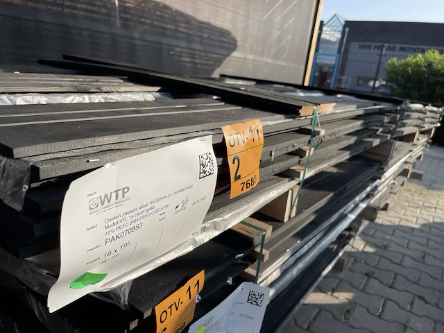 Ca. 46x zweeds rabat zwart gecoat, 16x195mm, lengte 400cm - afbeelding 2 van  3