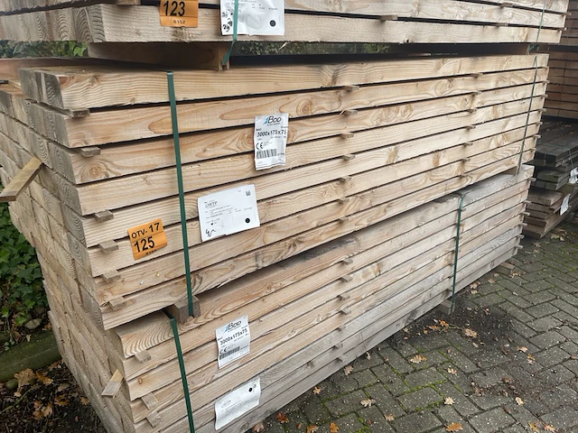 Ca. 48x douglas balken fijnbezaagd, 75x175mm, lengte 300cm - afbeelding 4 van  4