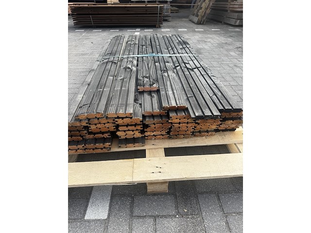 Ca. 48x douglas triple profiel | dubbelzijdig | zwart , 2,7 x 14 x 180 cm - afbeelding 2 van  2