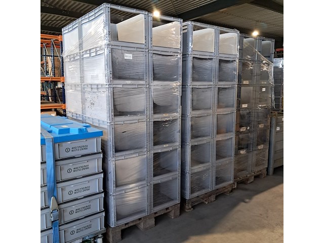Ca. 48x stapelbaar opbergkrat, grijs - afbeelding 1 van  5