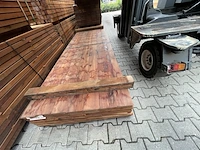 Ca. 49x massaranduba damwand/paardenbox profiel, 28x145mm, lengte 250cm - afbeelding 1 van  3