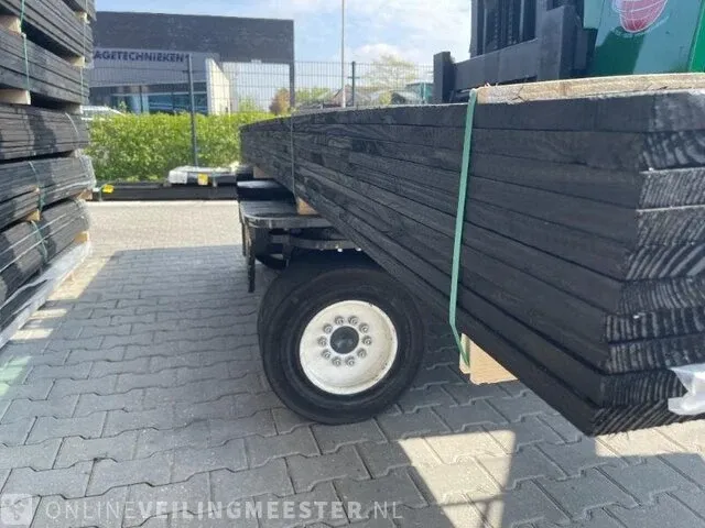 Ca. 50 douglas planken zwart gecoat , 22x200mm, lengte 400cm - afbeelding 2 van  4