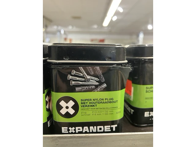 Ca. 500x expanded diverse pluggen en ijzerwaren in blik - afbeelding 5 van  10