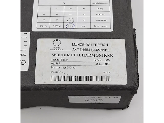 Ca. 500x zilveren munt wiener philarmoniker, republic osterreich, 2014 - afbeelding 2 van  10