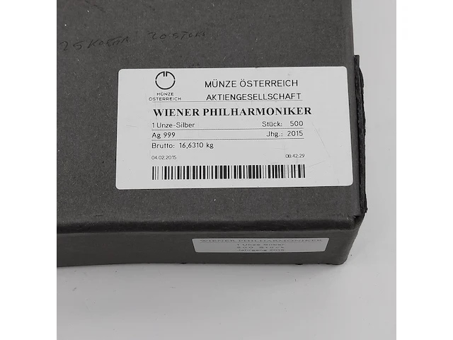Ca. 500x zilveren munt wiener philarmoniker, republic osterreich, 2015 - afbeelding 2 van  10