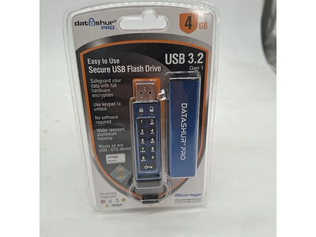 Ca. 50x beveiligde usb-stick, istorage, datashur pro, 4gb - afbeelding 1 van  3