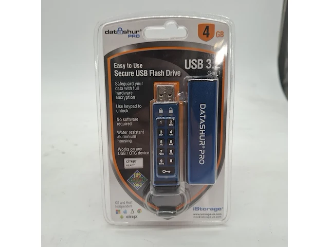 Ca. 50x beveiligde usb-stick, istorage, datashur pro, 4gb - afbeelding 1 van  3