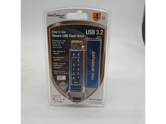 Ca. 50x beveiligde usb-stick, istorage, datashur pro, 4gb - afbeelding 1 van  3